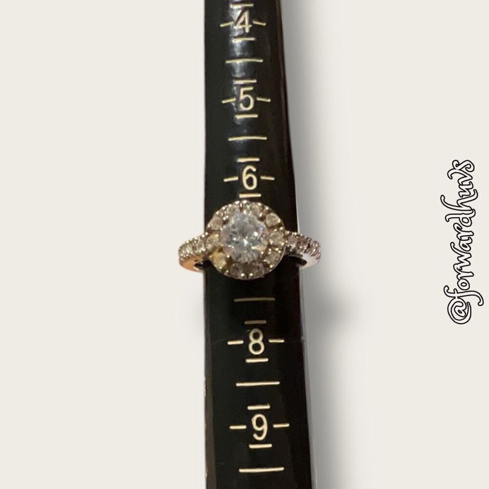 Bundle Sale 3 for $15 | Halo Rhinestone Silver Tone Size 7 - 8 Comfort Band Ring